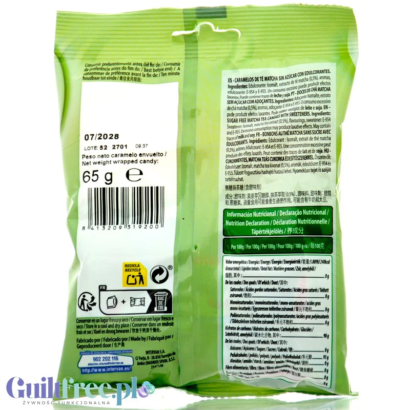 Pictolin Matcha Tea 65g - cukierki bez cukru z ekstraktem zielonej herbaty matcha - Image 2