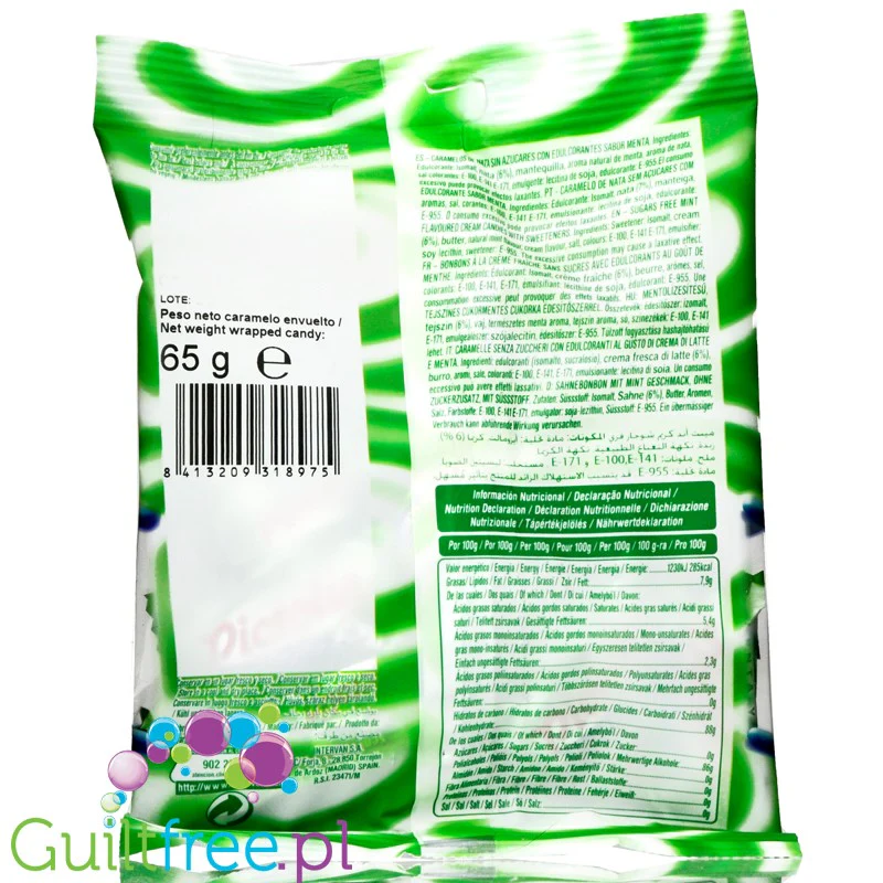Pictolin Mint & Cream 65g - śmietankowo-miętowe karmelki bez cukru - Image 2