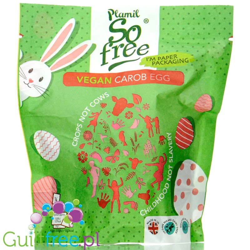 Plamil So Free Easter Vegan Carob Egg - wegańskie jajo karobowe z (bez)mlecznej czekolady bez glutenu