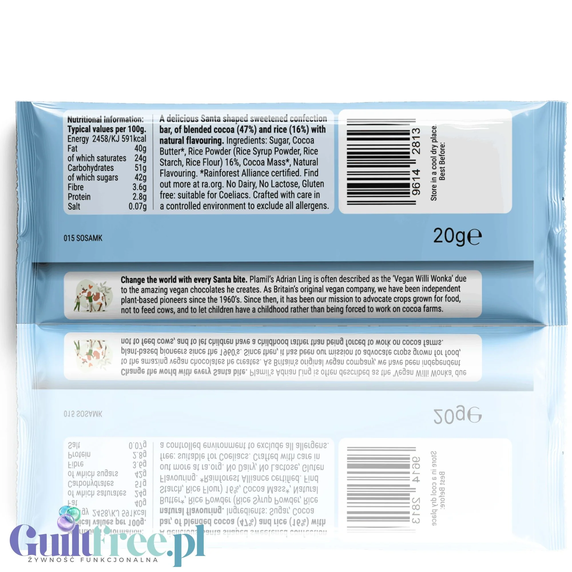 Plamil So Free Santa Vanilla Chocolate - Mikołaj z wegańskiej mlecznej czekolady bez soi, mleka i glutenu - Image 3