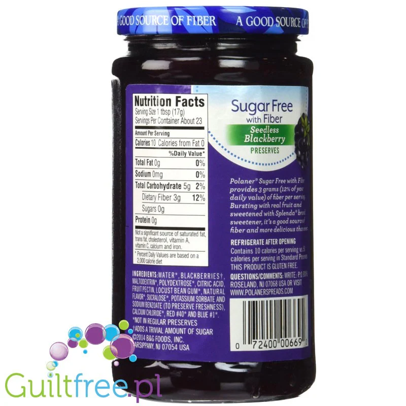 Polaner Sugar Free Blackberry Preserves - jeżynowy dżem bez cukru z błonnikiem, bez pestek - Image 3