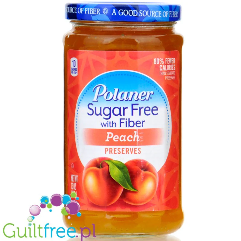 Polaner Peach Preserves - brzoskwiniowy dżem bez cukru z błonnikiem 80% mniej kcal