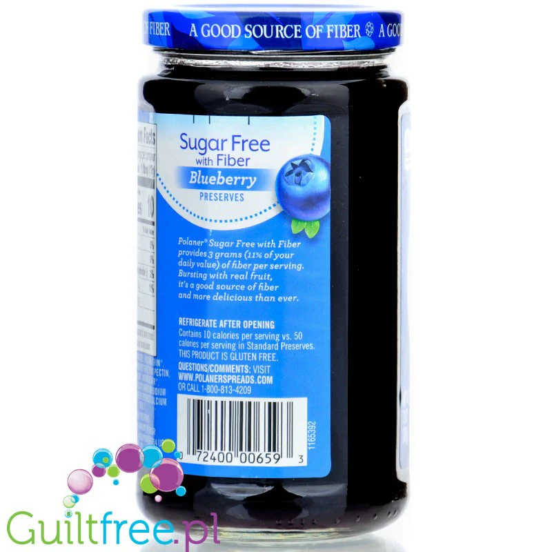 Polaner Sugar Free Blueberry Preserves - jagodowy dżem bez cukru z błonnikiem 80% mniej kcal - Image 2