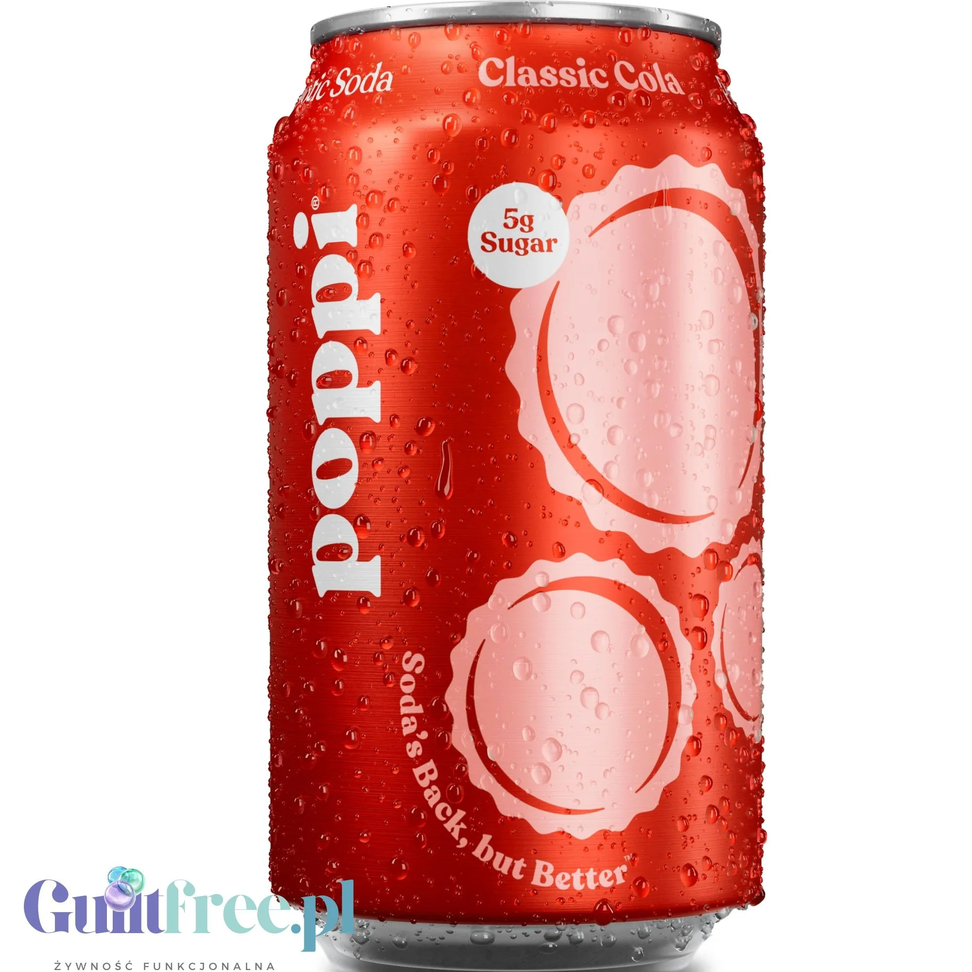 Poppi Prebiotic Soda Classic Cola 355ml - funkcjonalny napój z błonnikiem, stewią i octem jabłkowym