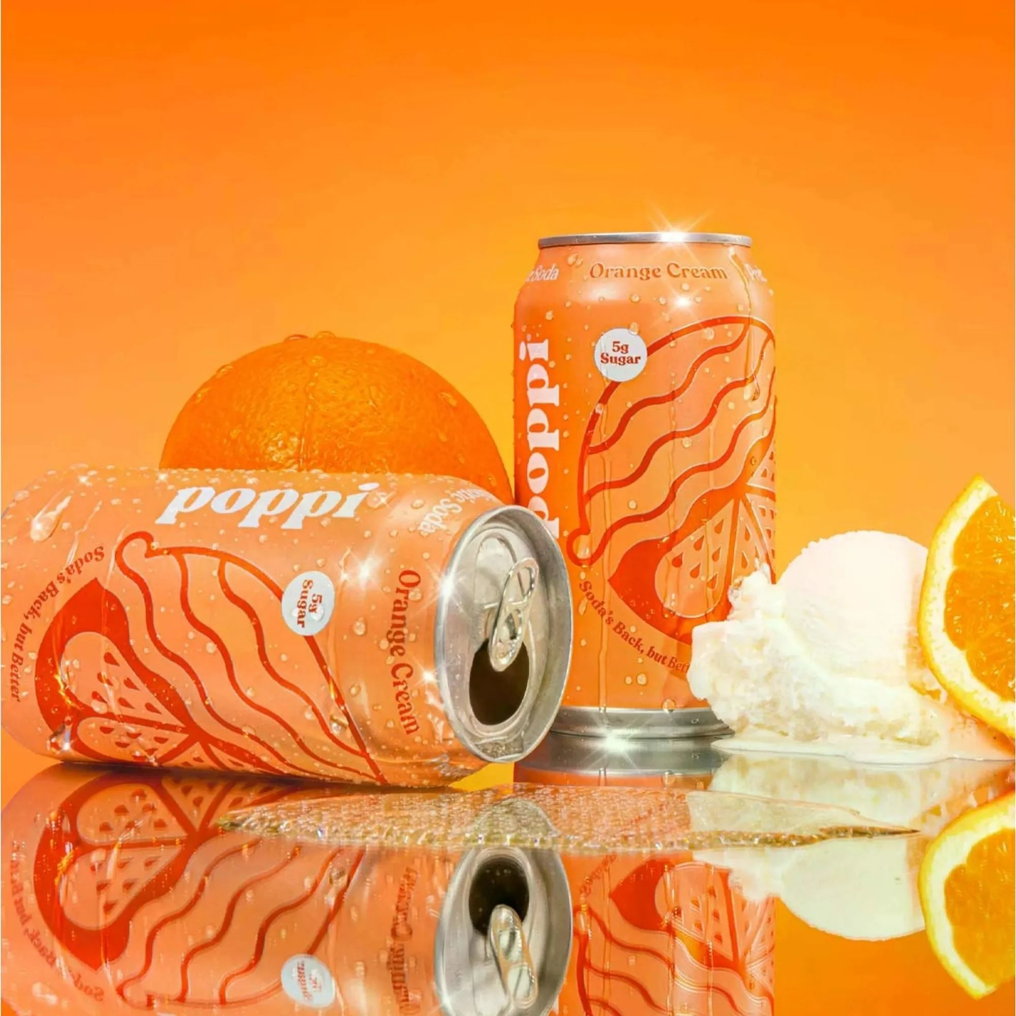 Poppi Prebiotic Soda Orange Cream 355ml - funkcjonalny napój z błonnikiem, stewią i octem jabłkowym - Image 4