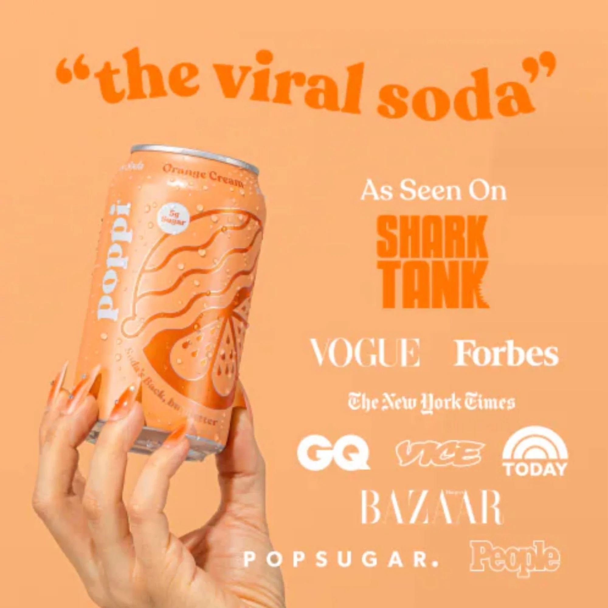 Poppi Prebiotic Soda Orange Cream 355ml - funkcjonalny napój z błonnikiem, stewią i octem jabłkowym - Image 6