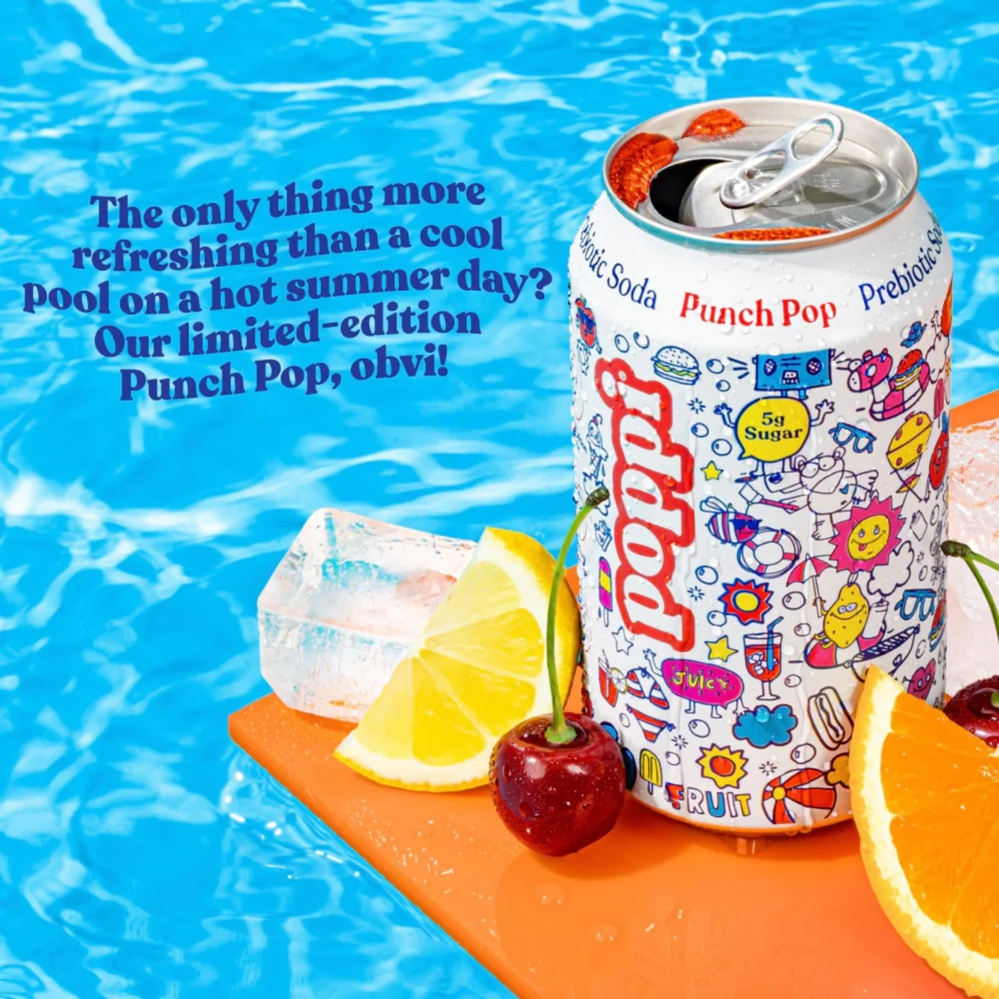 Poppi Prebiotic Soda Punch Pop 355ml - funkcjonalny napój z błonnikiem, stewią i octem jabłkowym - Image 4