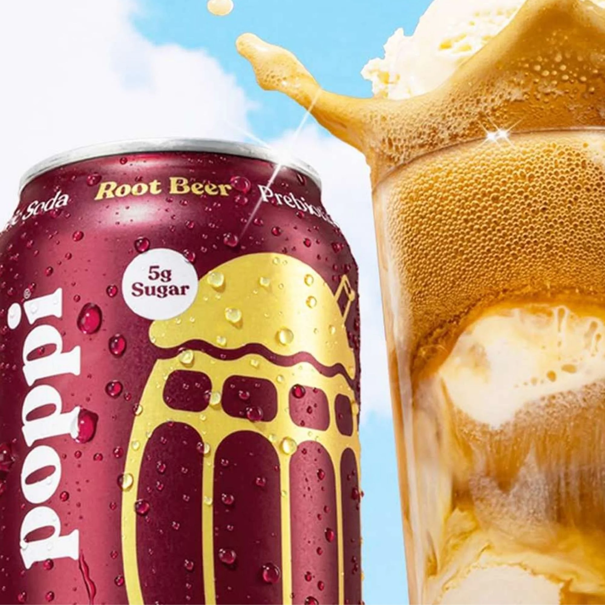 Poppi Prebiotic Soda Root Beer 355ml - funkcjonalny napój z błonnikiem, stewią i octem jabłkowym - Image 4