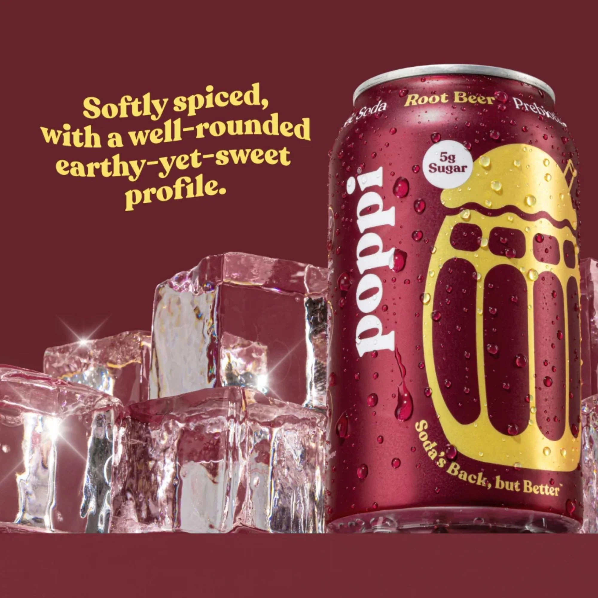 Poppi Prebiotic Soda Root Beer 355ml - funkcjonalny napój z błonnikiem, stewią i octem jabłkowym - Image 5