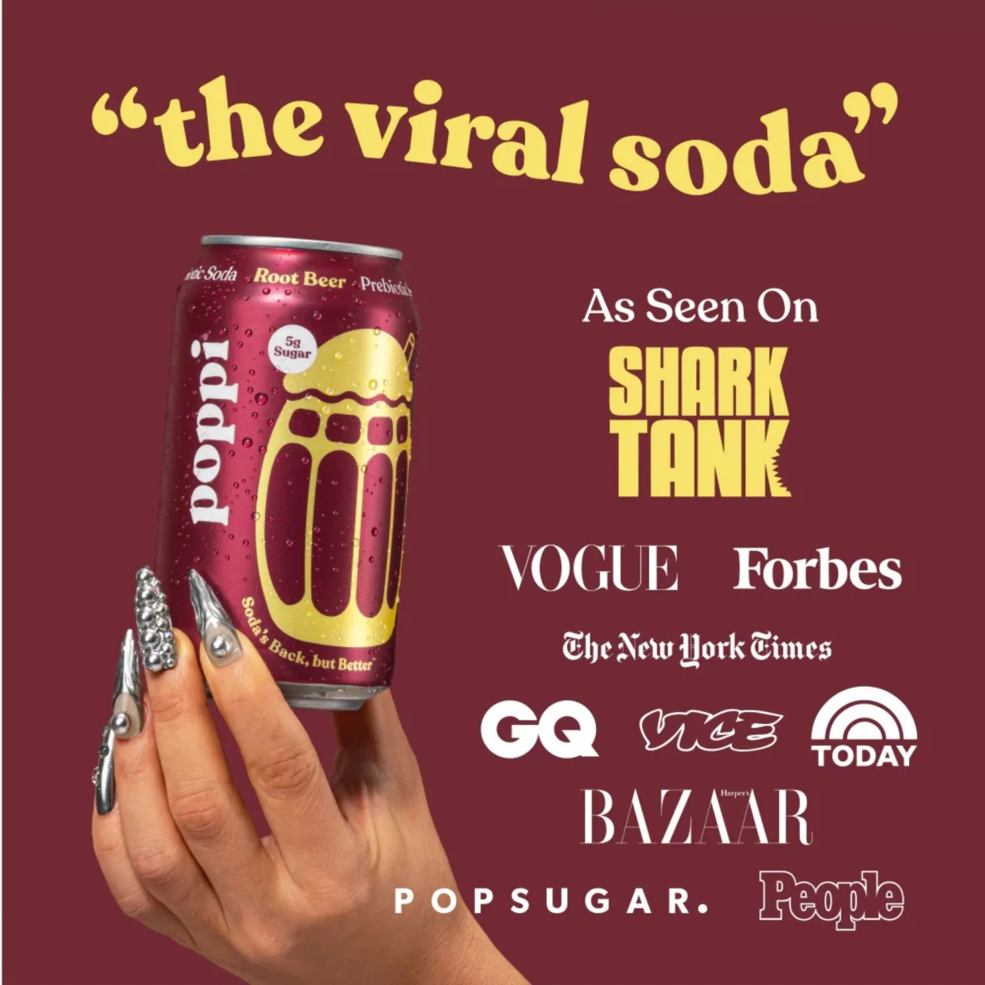 Poppi Prebiotic Soda Root Beer 355ml - funkcjonalny napój z błonnikiem, stewią i octem jabłkowym - Image 7
