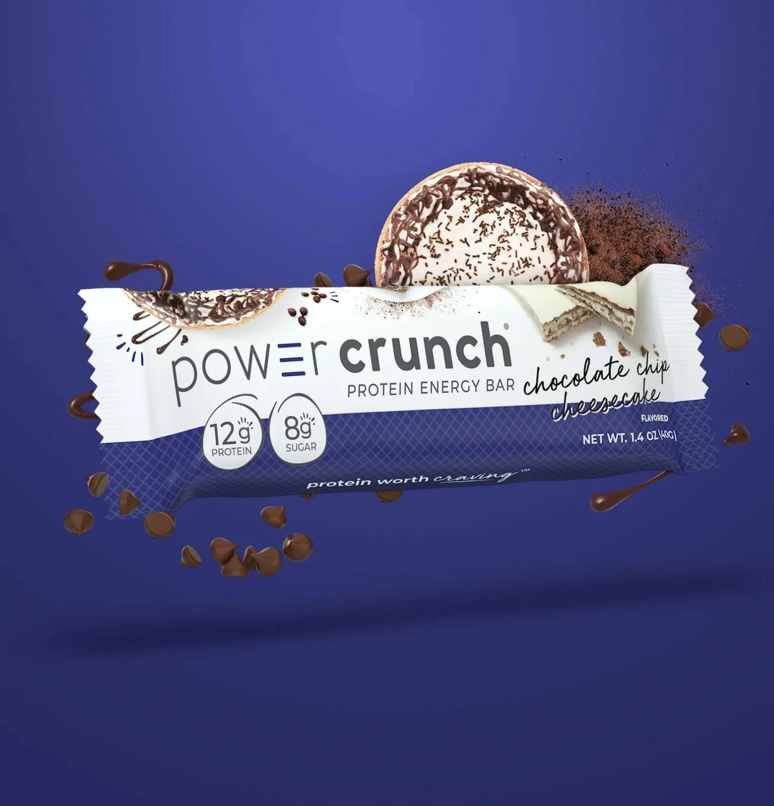 Power Crunch Chocolate Chip Cheesecake - proteinowy wafelek o smaku sernika z białą i mleczną czekoladą - Image 6