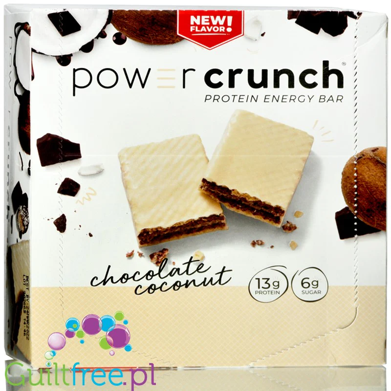 Power Crunch Chocolate Coconut BOX x 12 - wafelek proteinowy z kremem (Czekolada & Kokos)