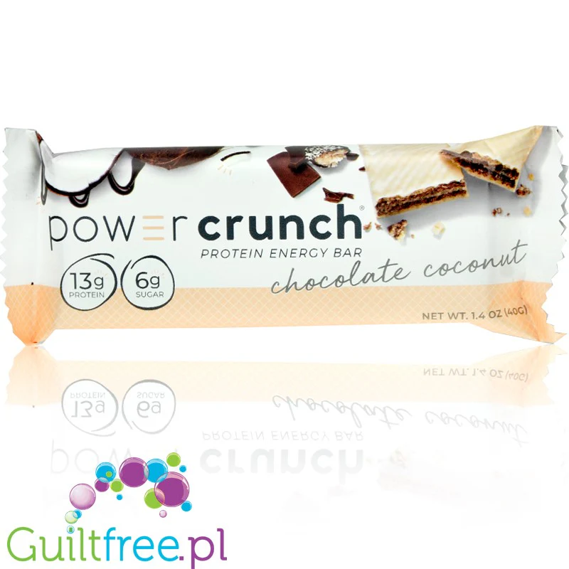 Power Crunch Chocolate Coconut BOX x 12 - wafelek proteinowy z kremem (Czekolada & Kokos) - Image 3