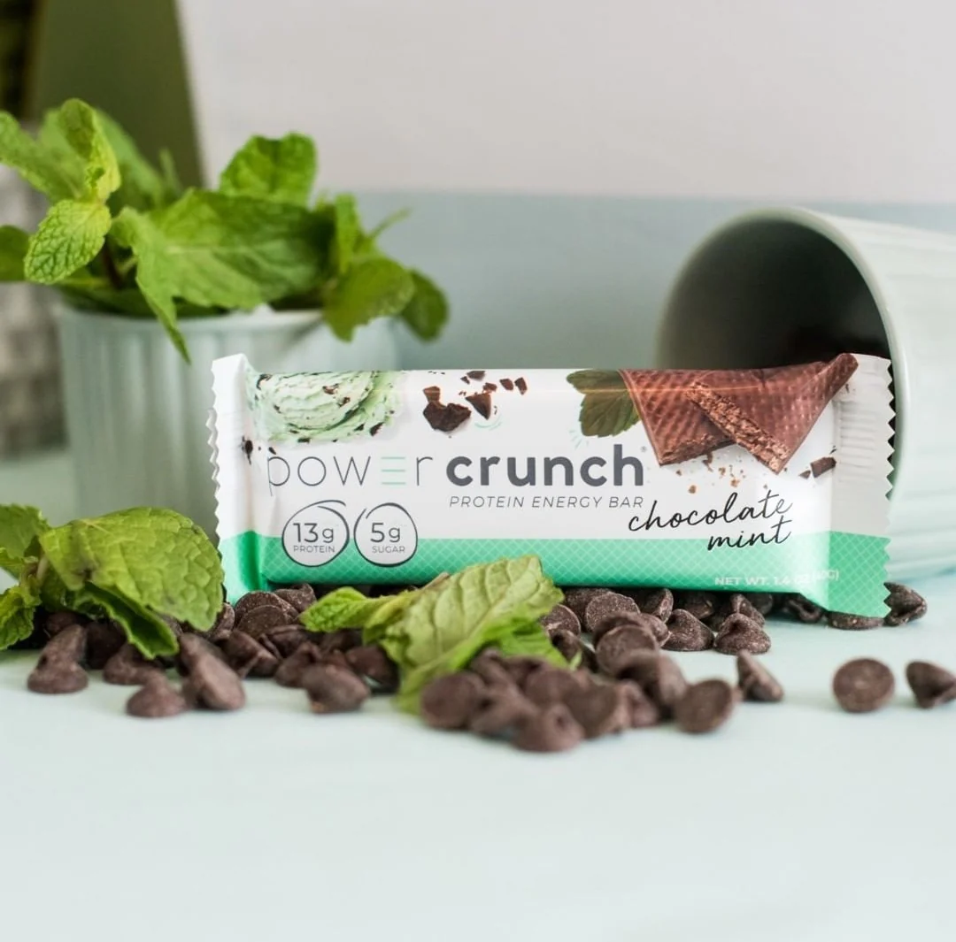 Power Crunch Mint & Chocolate PUDEŁKO x 12 SZT - proteinowe wafelki ze stewią - Image 2