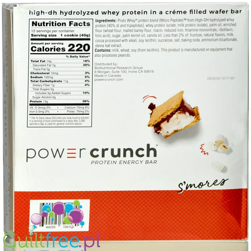 Power Crunch S'mores BOX x 12 - wafelek proteinowy z kremem - Image 2