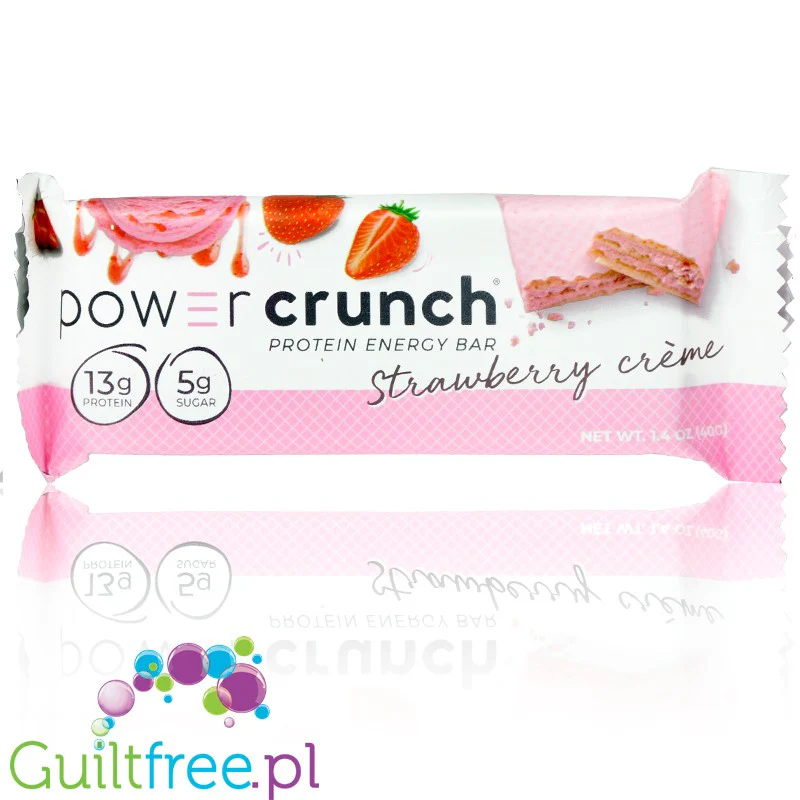 Power Crunch Strawberry Creme BOX x 12 - wafelek proteinowy z kremem (Truskawka & Śmietanka) - Image 3