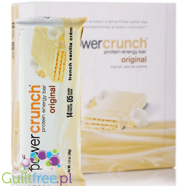 Power Crunch French Vanilla Crème PUDEŁKO x 12 SZT - proteinowy wafelek ze stewią 14g białka