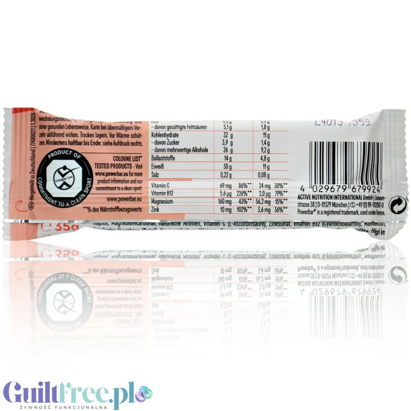 Powerbar Protein Plus Strawberry Yoghurt - baton proteinowy z witaminą B12 i cynkiem - Image 2