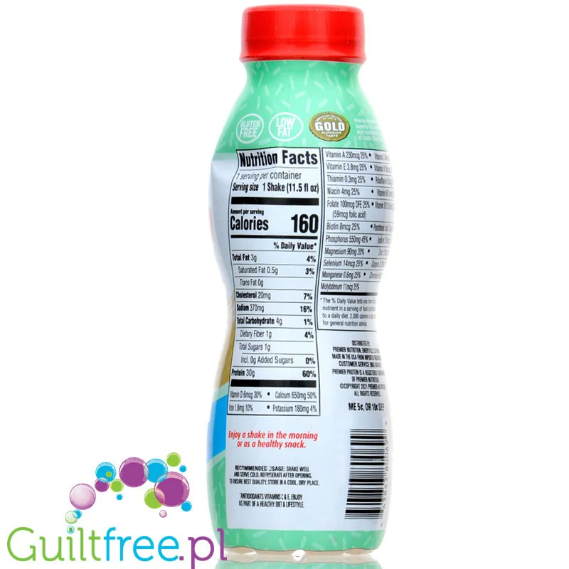Premier Protein Cake Batter Delight - szejk proteinowy bez cukru, 160kcal & 30g białka, smak Ciasto Waniliowe - Image 2