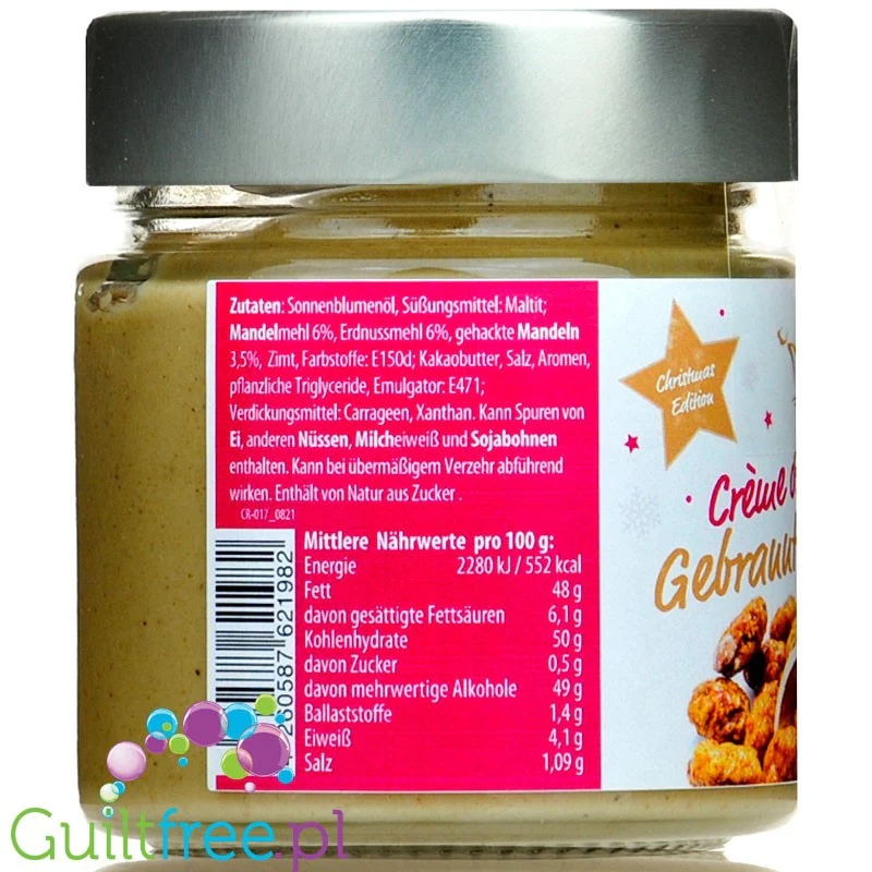 Principessa's Christmas Crème Without Sin, Roasted Almonds - świąteczny krem migdałowy do smarowania, bez cukru - Image 3
