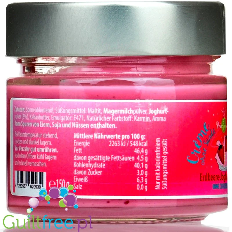 Principessa's Crème Without Sin Strawberry Yoghurt Dream - krem truskawkowo-jogurtowy bez dodatku cukru - Image 3