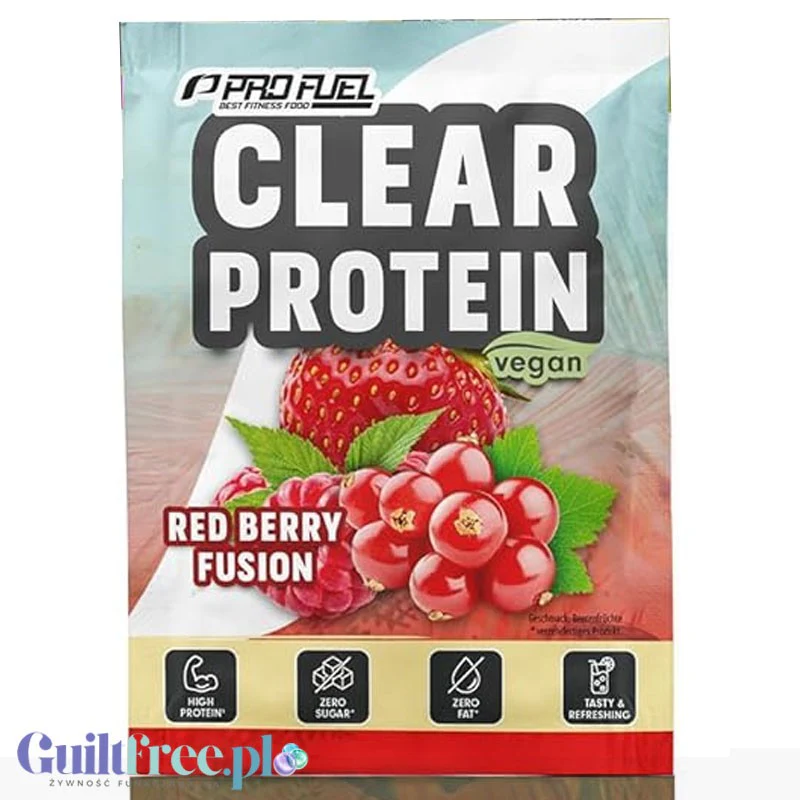 Pro Fuel Clear Protein Vegan Red Berry Fusion - wegański klarowny hydrolizat, lekka odżywka białkowa ze stewią