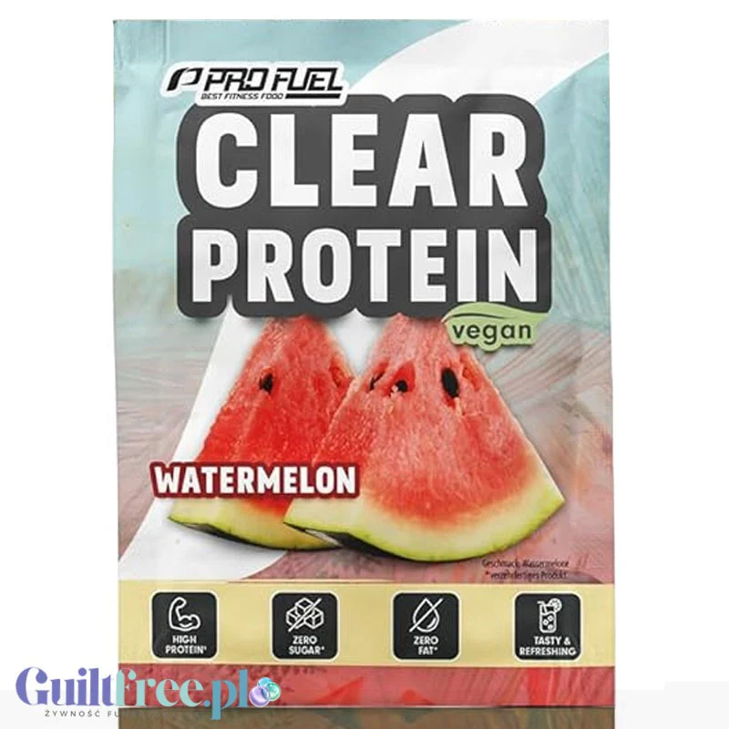 Pro Fuel Clear Protein Vegan Watermelon - wegański klarowny hydrolizat, lekka odżywka białkowa ze stewią