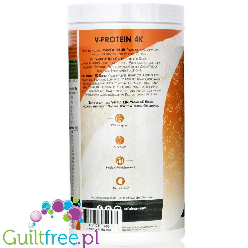 Pro Fuel V-Protein 4K Blueberry Muffin 750g - wegańska odżywka proteinowa, smak jagodowa Muffinka - Image 3