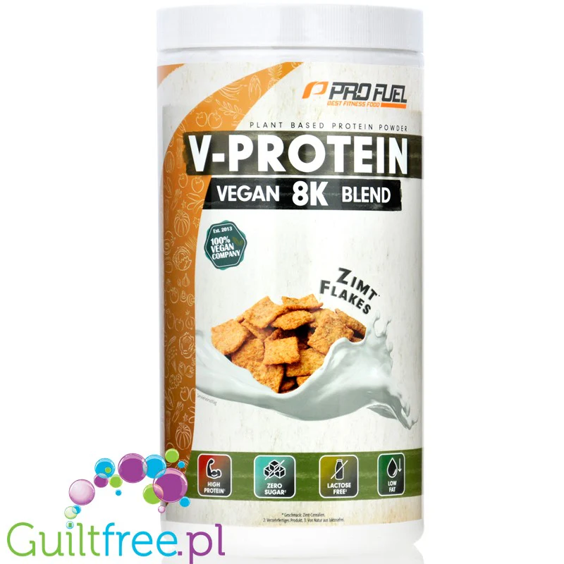 Pro Fuel V-Protein 8K Cinnamon Flakes 750g - wegańska odżywka o smaku płatków cynamonowych