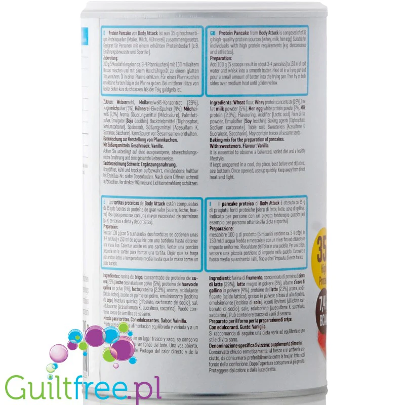 Body Attack Proteinowe gofry i naleśniki Mix Wanilia puszka 300g - Image 5