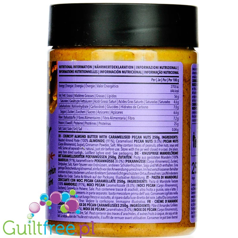 Prozis Caramelized Pecan Almond Butter Crunchy - masło migdałowe z karmelizowanymi zechami pecan bez cukru - Image 3
