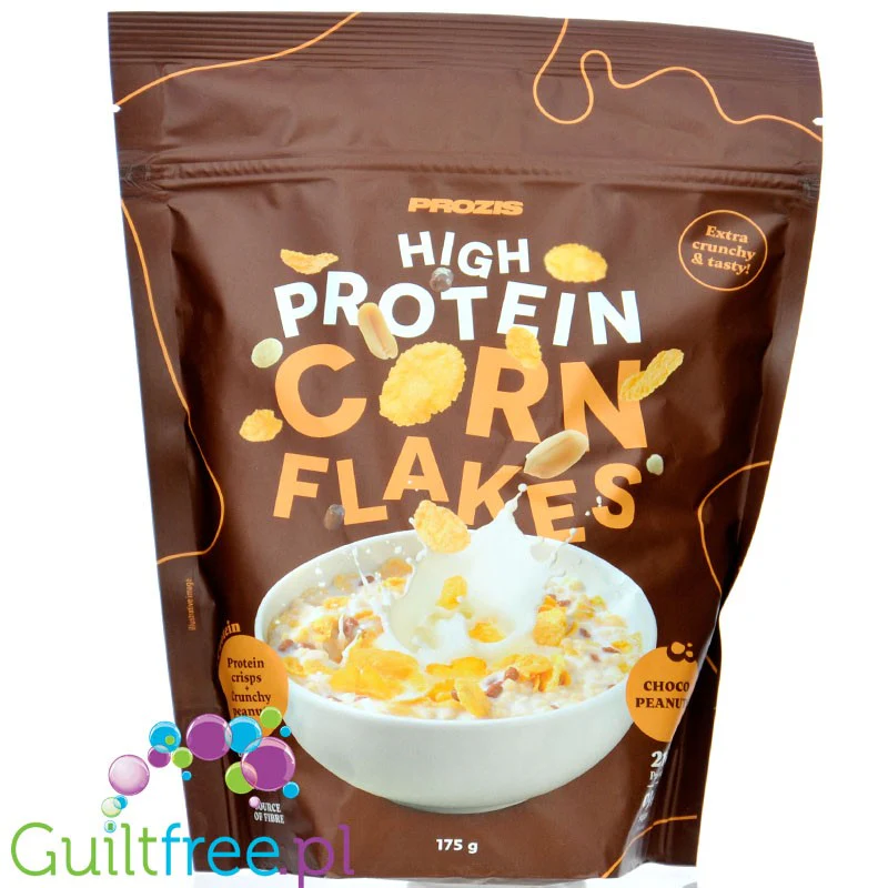 Prozis High Protein Corny Flakes Choco Peanut - proteinowe płatki śniadaniowe bez cukru w czekoladzie i z orzechami