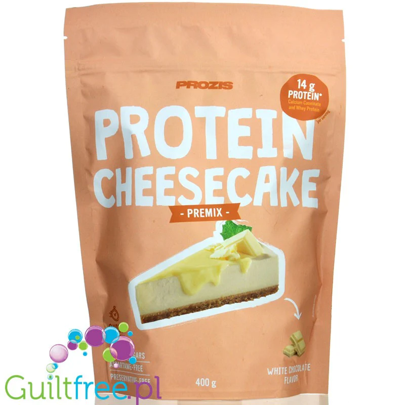 Prozis Protein Cheesecake Premix, White Chocolate - proteinowa mieszanka sernikowa, 20 porcji, 130kcal & 14g białka w kawałku