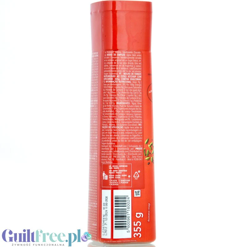 Prozis Ketchup Spices 24kcal - pikantny ketchup bez cukru i tłuszczu - Image 2