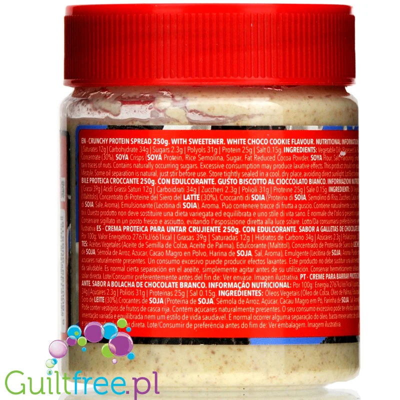 Prozis Whey Choco Butter White Choco Cookie - proteinowy krem ciasteczkowy z białą czekoladą 30% WPC - Image 4