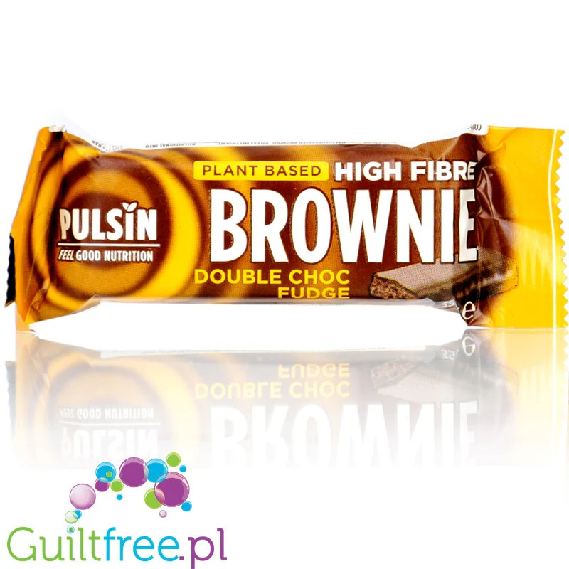 Pulsin Brownie Double Choc Fudge 142kcal - wegański baton raw bez glutenu, soi i słodzików