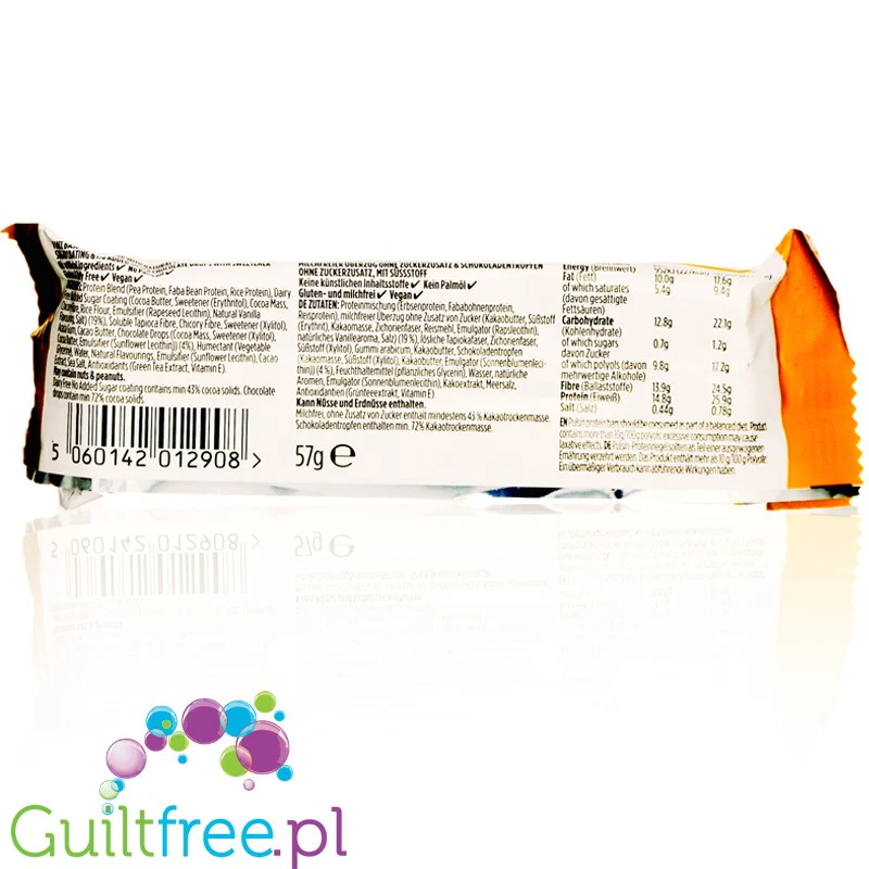 Pulsin Enrobed Protein Bar Choc Fudge - wegański baton białkowy w czekoladzie z erytrolem i ksylitolem - Image 2