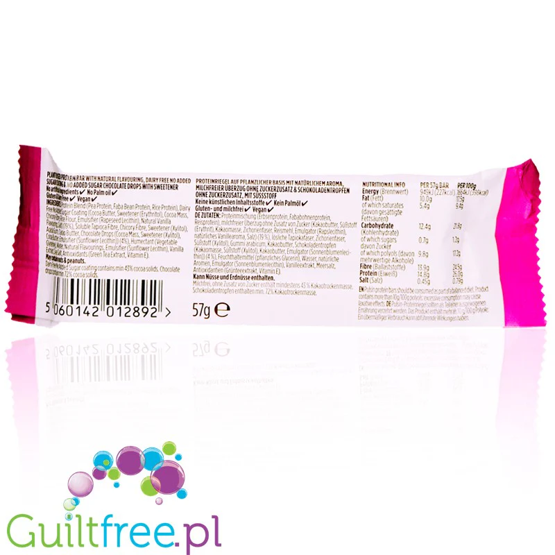 Pulsin Enrobed Protein Bar Cookie Dough - wegański baton białkowy w czekoladzie z erytrolem i ksylitolem - Image 2