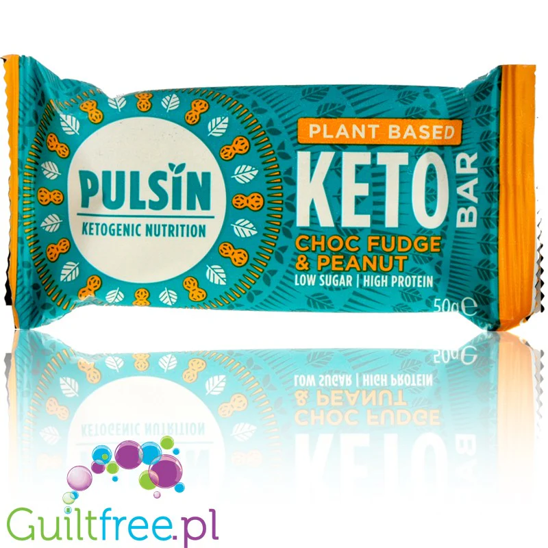 Pulsin Keto Bar Choc Fudge & Peanut wegański keto baton z ksylitolem - Image 2