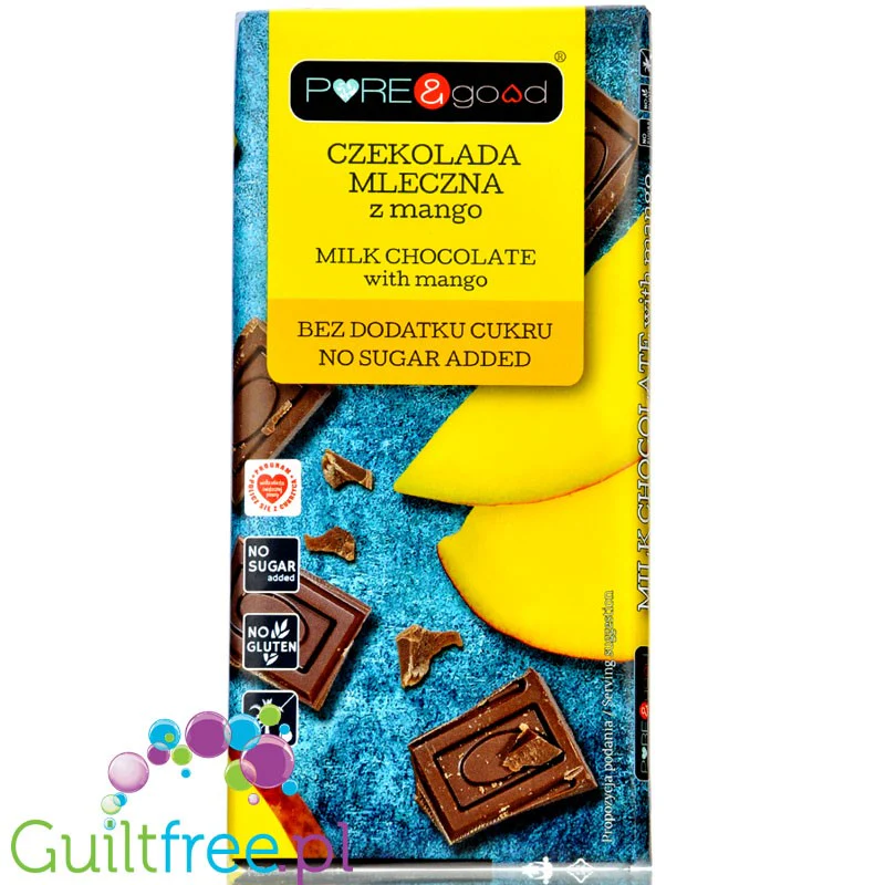Pure & Good Czekolada mleczna z mango bez dodatku cukru i bez oleju palmowego