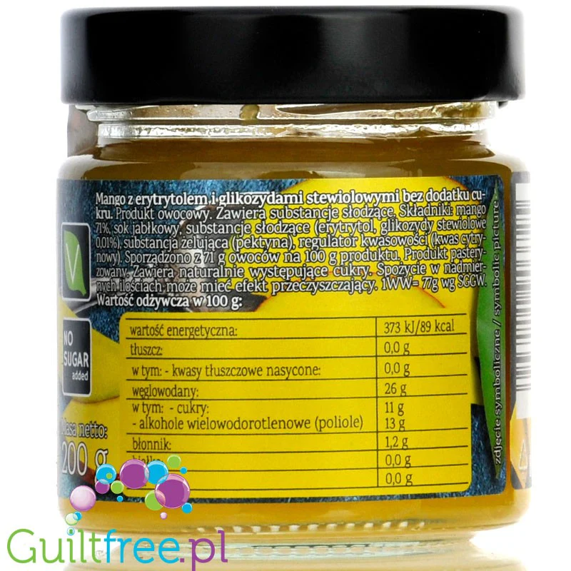 Pure & Good Mango 89kcal - dżem bez cukru, słodzony tylko stewią i erytrolem - Image 2