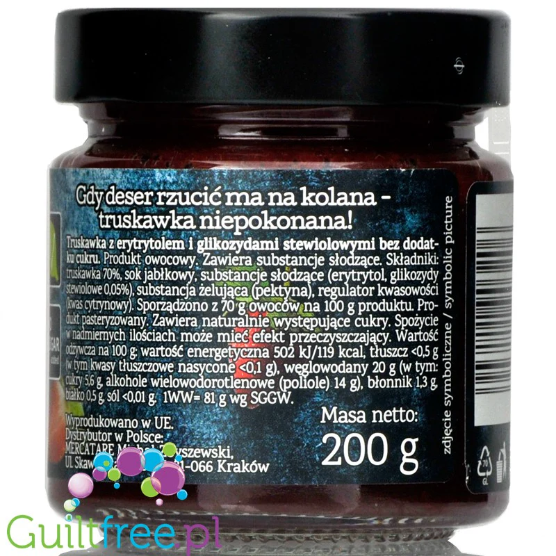 Pure & Good Truskawka - dżem bez cukru, słodzony tylko stewią i erytrolem - Image 3