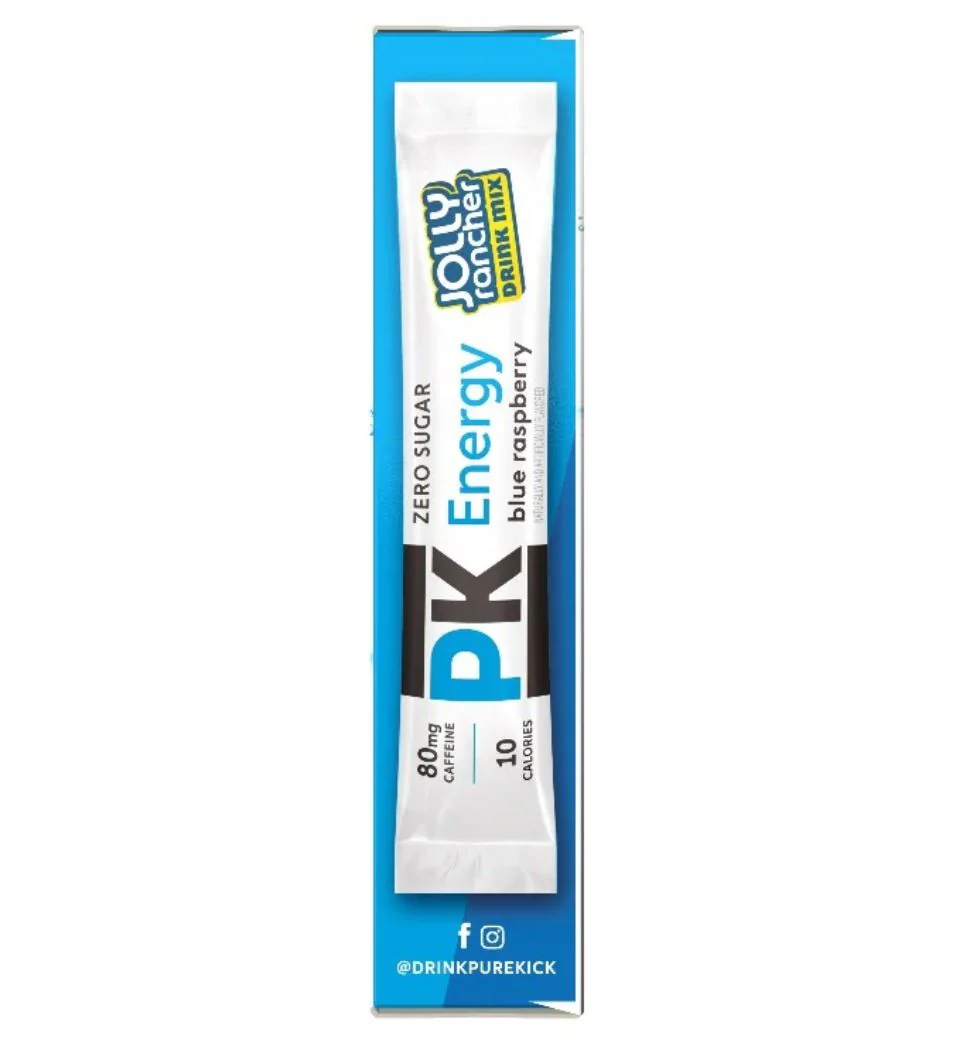 Pure Kick & Jolly Energy Blue Raspberry - saszetki bez cukru, napój instant z kofeiną, witaminami i elektrolitami - Image 2
