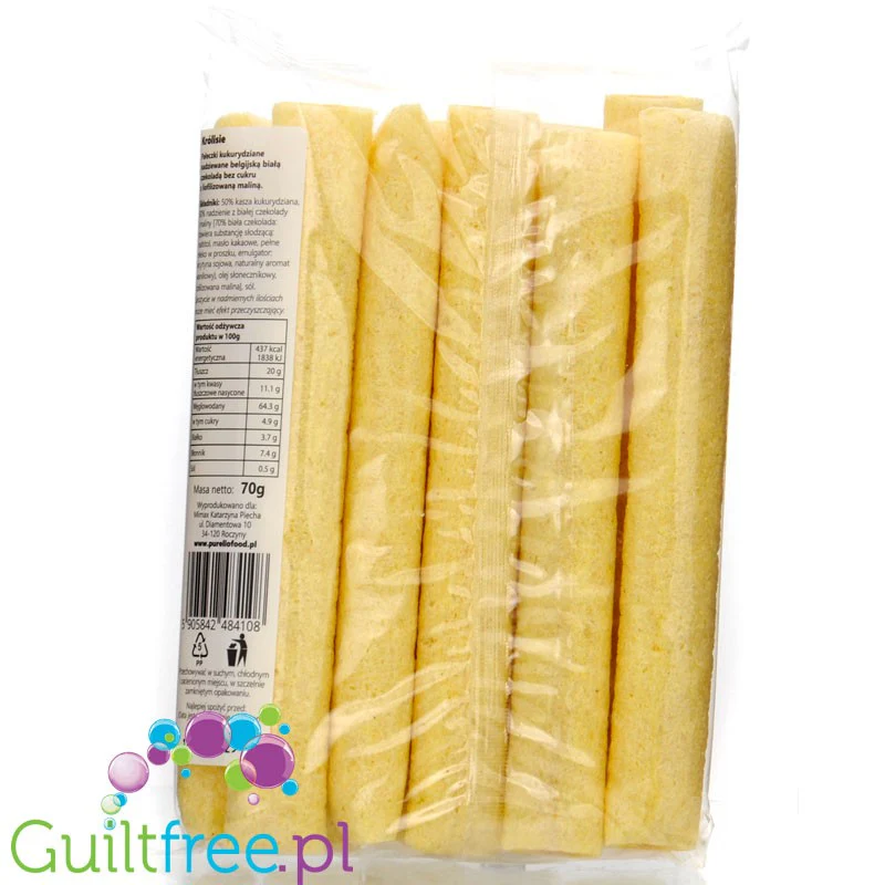Pure Liofood Królisie - chrupki kukurydziane nadziewane belgijską białą czekoladą bez cukru z liofilizowaną maliną - Image 5