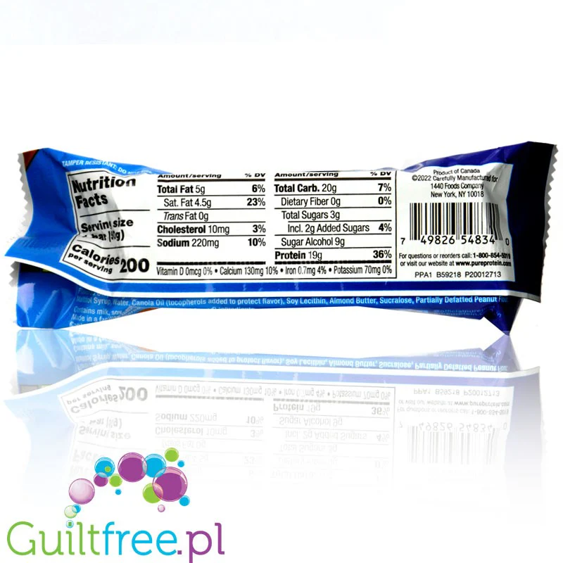 Pure Protein Chewy Chocolate Chip - bezglutenowy baton proteinowy 20g białka & 200kcal, Karmel & Czekolada - Image 2