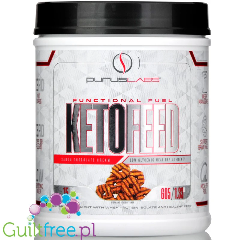 Purus Labs KetoFeed® Samoa Chocolate Cream - keto odżywka białkowa WPI z MCT