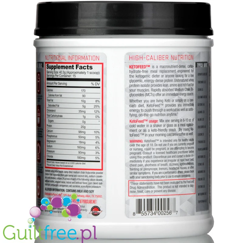 Purus Labs KetoFeed® Samoa Chocolate Cream - keto odżywka białkowa WPI z MCT - Image 5
