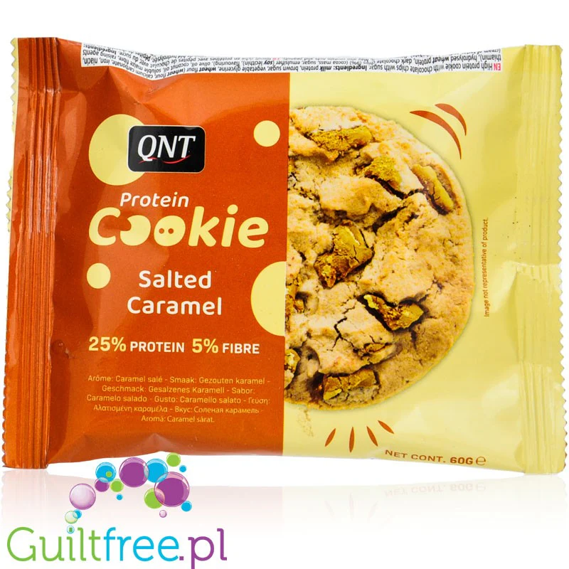 QNT Light Digest Protein Cookie Salted Caramel - proteinowe ciacho z kawałkami solonego karmelu