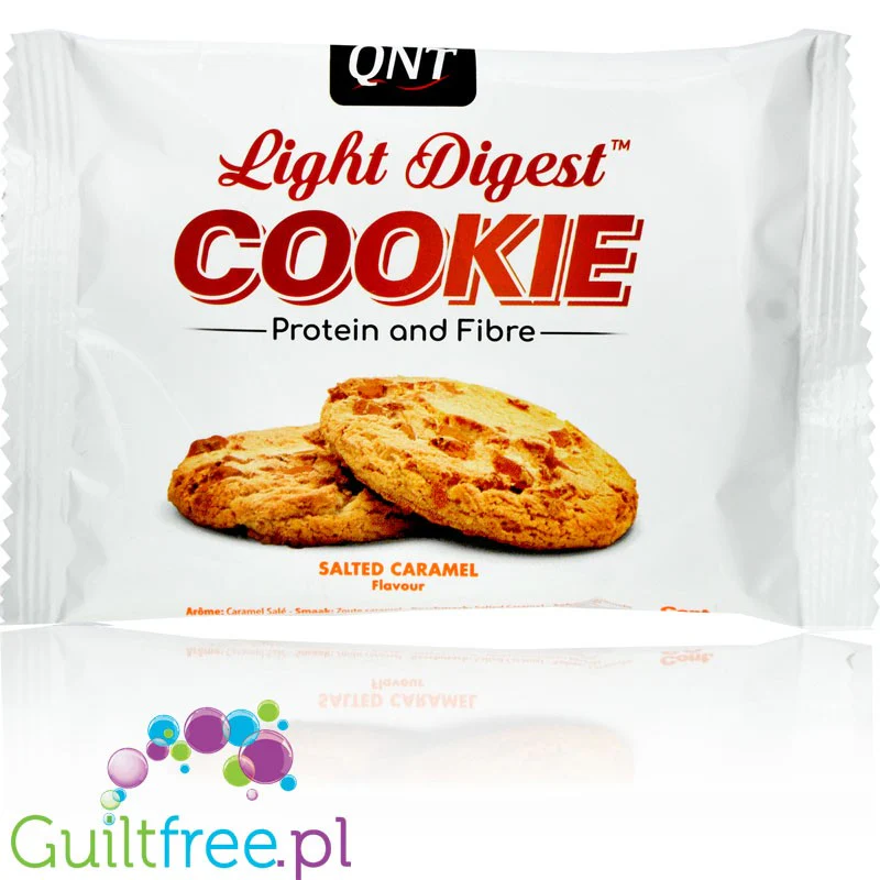 QNT Light Digest Protein Cookie Salted Caramel - proteinowe ciacho z kawałkami solonego karmelu - Image 2