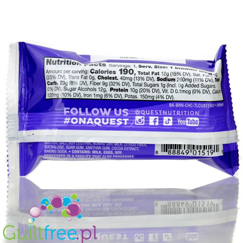 Quest Bakery Shop Chocolate Brownie - proteinowe brownie z czekoladą 10g białka - Image 2
